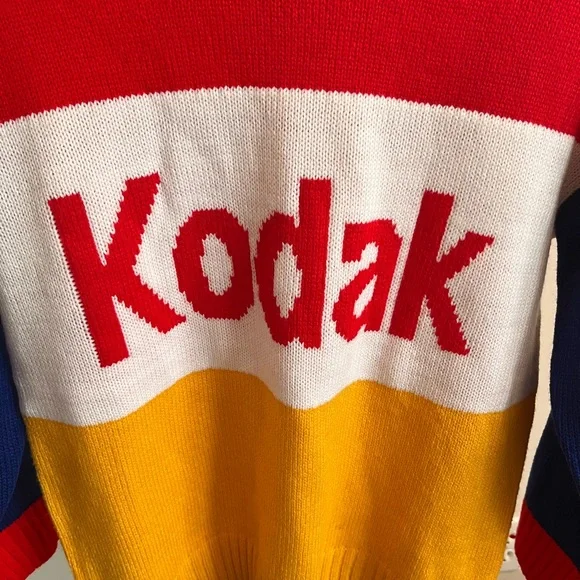 Rare Kodak Multicolour Colour Block Crewneck Pullover Long Sleeve Sweate… - Picture 3 of 5
